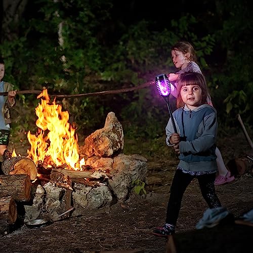 Toodour Solar Torch Flame Lights, 6 Pack Solar Lights Outdoor with Flickering Flame, Waterproof Solar Pathway Lights Landscape Decoration Lighting for Garden, Lawn, Yard, Outdoor Decor - Purple - color: Purple, size: 6 Pack