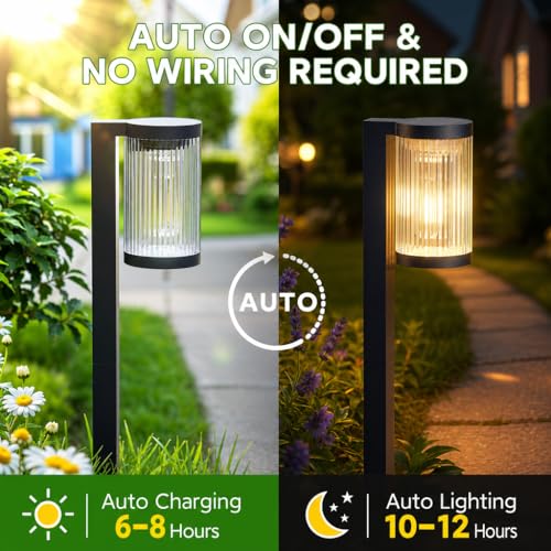 ELECLINK Solar Pathway Lights Outdoor, 6 Pack Upgraded Outdoor Solar Lights for Outside Super Bright Up to 12Hrs, IP65 Waterproof Solar Garden Lights for Yard Path Sidewalk Gifts for Women Mom Grandma - color: Warm White, size: 6 Pack
