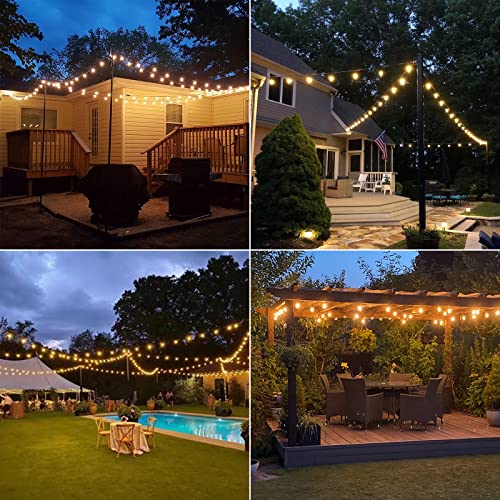 HISTAR 96FT LED Outdoor String Lights with Remote Waterproof G40 Globe Lights with 52 Dimmable LED Bulbs, Outdoor Patio Lights Decorative for Backyard Balcony Bistro Cafe - size: 96ft with remote