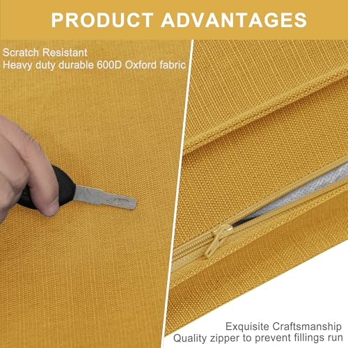 Dog Bed Covers Replacement Washable, Waterproof Dog Bed Cover with Zipper, 30Lx20Wx3H inch Durable Oxford Pet Bed Cover for Outdoor/Indoor Use, Cover Only, Yellow - color: Yellow, size: 30*20*3 inch