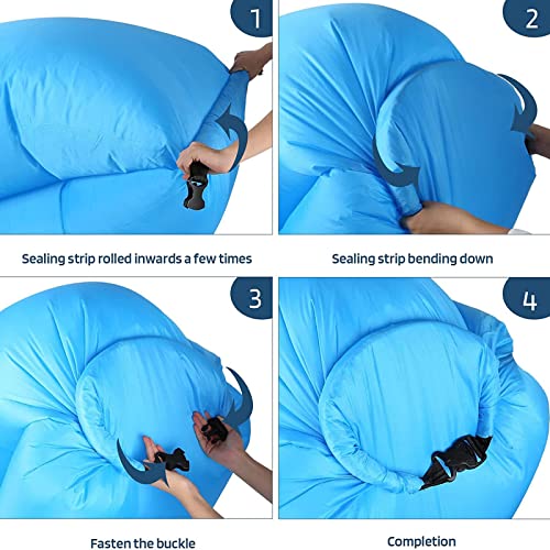 Inflatable Lounger Air Sofa -Portable,Waterproof Anti-Air Leaking Design,Inflatable Beach Chair for Camping, Hiking,Seaside - Ideal Inflatable Couch for Pool and Festivals