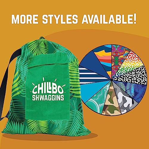 Chillbo Inflatable Couch – Unique Designs - No-Pump Setup, Ripstop Polyester, Stability Pegs, Fun Prints - Portable Air Inflatable Lounger for Beach, Camping, Festivals, and Tailgating - color: Green Leaf, size: Large