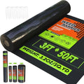 3x50FT Weed Barrier Landscape Fabric Heavy Duty, 3.2oz Durable Geotextile Fabric, Block Gardening Ground Cover Weed Mat, Weed Control Garden Cloth for Landscaping, French Drains, Yard Driveway - size: 3*50