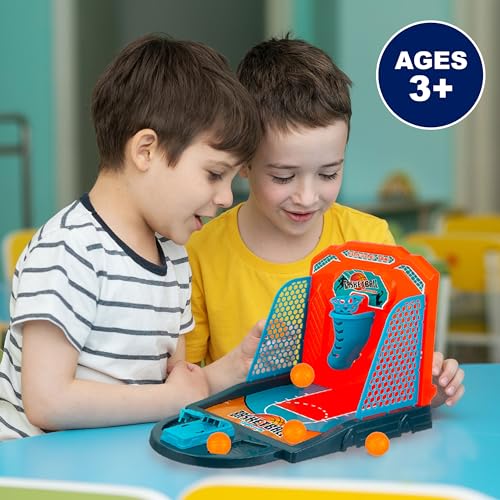 EXPRESSIONS Tabletop Basketball Game – Mini Desktop Basketball Hoop for Office, Work & Travel | Desk Game Toy Collection | Fun Office Basketball for Kids, Adults & Coworkers – Great Gift - style: Basketball
