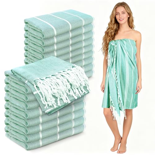 YSYJ 18 Pack Turkish Beach Towel 36 x 71 Inches Beach Towels Soft Lightweight Extra Large Pool Towels Quick Dry Sand Free Turkish Bath Towels Teal - color: Teal, size: 36"x71"- 18 Pack