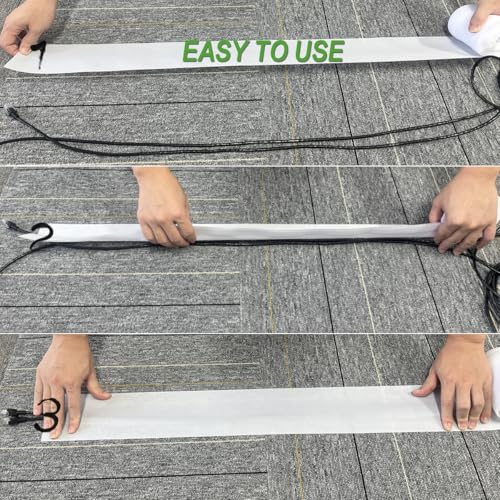 Floor Cable Covers,10 Feet Cord Cover Wire Protector Cable Cover Wire Storage Cover Used to Protect The Cable and Prevent Tripping Over The Cords (White) - color: White