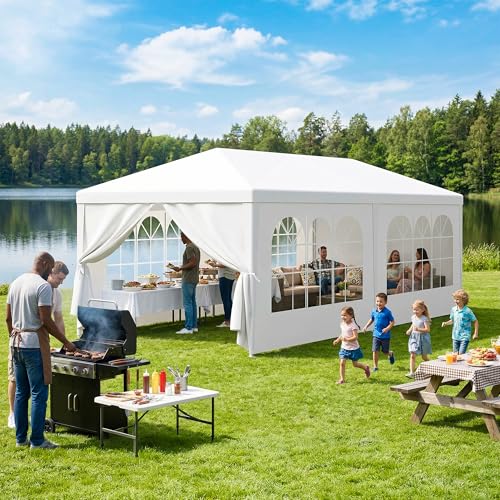 LEMY Gazebo Tent, Outdoor Canopy Shelter with Removable Sidewalls and Windows, Waterproof Heavy Duty Canopy for Patio, Garden, Party Wedding, 10' x 20', White - size: 10' x 20'