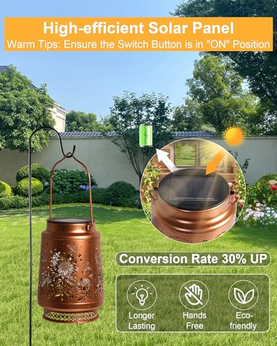 Sunflower Gifts for Women Sunflower Solar Lantern Birthday Gifts Mothers Day Gifts for Mom Grandma Sister Friend Garden Decor Metal Solar Hanging Lights Outside Decor for Yard Patio Porch Landscape - style: Sunflower with Butterfly