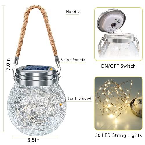 ROSHWEY Solar Lantern Gifts for Women, 2 Pack Hanging Garden Decor Lights Outdoor Waterproof with 30 LED for Halloween Christmas Easter Gift, L Size - size: L Size, 2 Pack