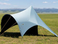 Blackout Camping Canopy Waterproof Tent Tarp with Poles Sun Shade Shelter for Outdoor Camping Backyard Picnic, Included Guy Lines & Luminous Tent Stakes, Gray