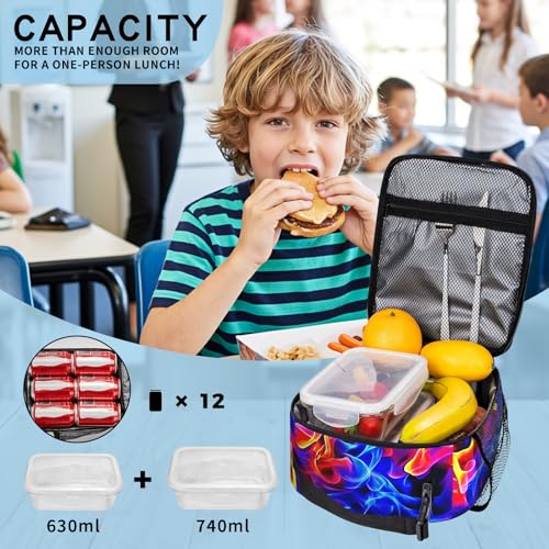 Cool Gamepad Lunch Box for Boys Video Game Lunch Bag for Kids Gamepad Insulated Lunch Bag Reusable Cool Game Lunch Box With Adjustable Shoulder Strap, Lunch Tote Bag For boys 8-12 teenager - color: Poker cards game