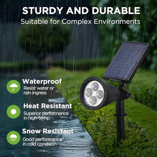 InnoGear Solar Lights Outdoor Waterproof Solar Garden Light for Outside Yard Landscape Lighting Pathway Spot Lights Spotlight Wall Light Auto On/Off, Pack of 6 (Warm White) - color: Warm White