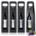 Abbylike 4 Pcs Wine Tote Bag Reusable Leather Wine Carrier Tote Purse Case Holder Single Bottle Champagne Beer Gift Bags Carrier for Valentine's Day Wedding Birthday(Window Style, Black)