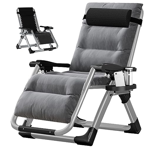 Slsy Zero Gravity Chair, Reclining Lounge Chair with Removable Tray for Indoor and Outdoor, Patio Recliner Folding Reclining Chair - color: Formal Grey, style: Zero Gravity Chair