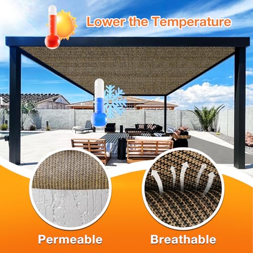Artpuch Outdoor Pergola Shade Cover 4x6 FT Sun Shade Cloth with Grommets Mocha Commercial Grade Patio Privacy Screen Shade Canopy (Customized Available) GN04 - color: Mocha, size: 4' X 6' Customized