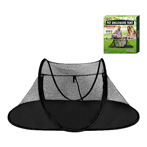 Cat Tent Outdoor, Pet Enclosure Tent Suitable for Cats and Small Animals, Indoor Playpen Portable Exercise Tent with Carry Bag（Black） - color: Black