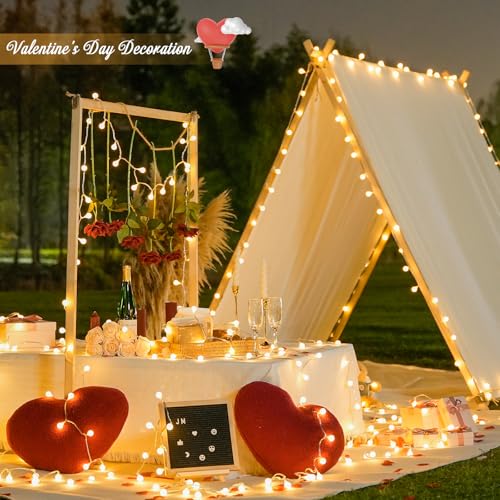 100ft Globe String Lights Indoor Outdoor Waterproof, 200 LED Christmas fairy Lights Plug in with Remote, Connectable Hanging Lights for Bedroom Classroom Camping Patio Wedding Garden Decor, Warm White - color: Warm White, size: 200 LED Plug