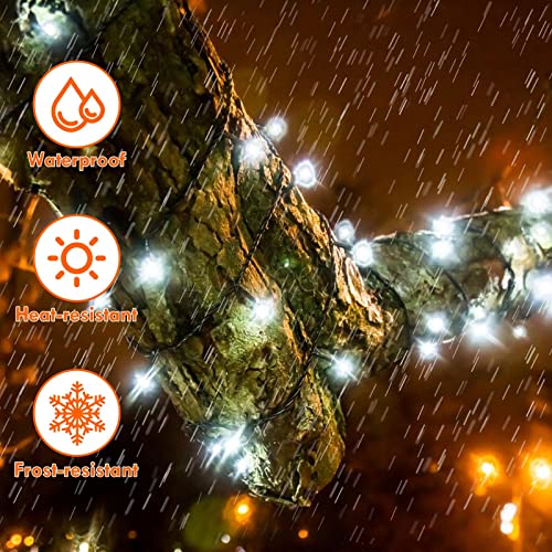 75.8 FT 200 LED Color Changing Christmas String Lights with Remote & Timer & Memory Function, 9 Lighting Modes Waterproof Fairy Lights for Xmas Tree Yard Holiday Party Garden (Warm White & Cool White) - color: Warm White & Cool White, size: 200LED