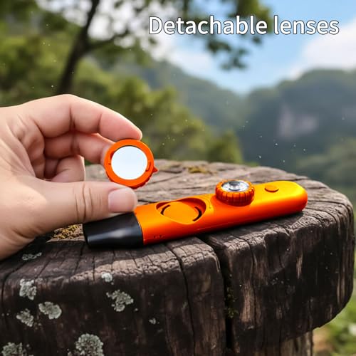 Multifunctional Survival Emergency Whistle for Kids with Compass Hiking Survival, Thermometer & Neck Lanyard | Emergency Safety Gear for Hiking, Camping, Kayaking, Boating, Climbing - color: orange red