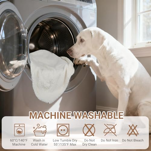 Waterproof Dog Blanket for Medium Dogs - Reversible Washable Pet Blanket, Soft Sherpa Fleece Furniture Protector, Cat Throw Bed Couch, Cream, 30"x40" - color: Cream, size: 30x40 Inch