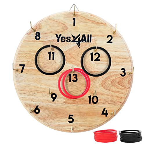 Yes4All Ring Toss Wall Game/Indoor & Outdoor Game for Adults, Camping, Party - color: Natural wood
