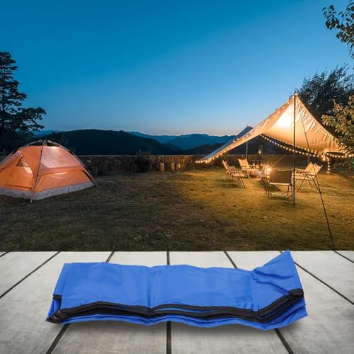 210T Polyester Camping Tarps, Waterproof Rain Fly Sun Shade Shelters With 6 Tie Points For Hiking Backpacking Beach Picnic(Blue 150x210CM) - color: Blue 150x210cm