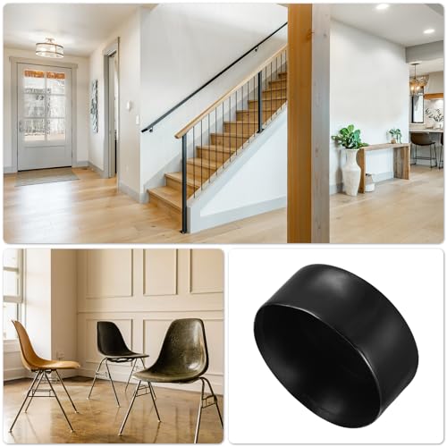 uxcell 130mm(5 1/8") Rubber End Caps, Round Vinyl Plug Insert Plastic End Caps for Tubing, Fence, Pipe Post, Furniture, Railing, Black, 50mm Height - color: Black, size: 130mm(5 1/8") x 50mm H