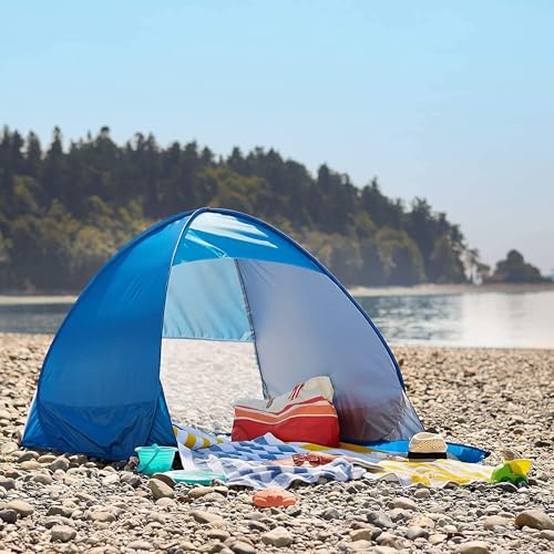 Pop Up Beach Camping Tent UPF 50+ for Uv Sun Protection, Waterproof Sun Shades Beach Umbrella for Family for Outdoor Patio, Fishing, Picnic, Pool Parties (Green)