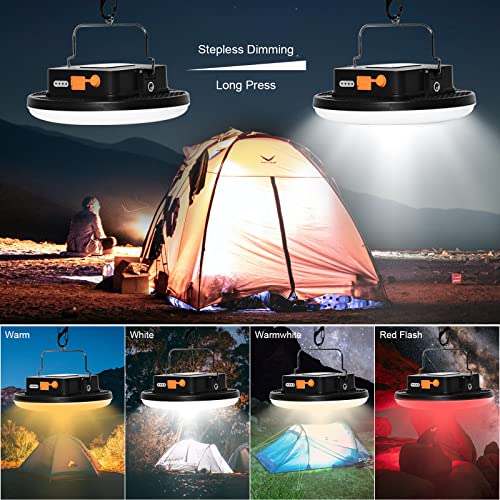 IODOO 16500mAh 60W Rechargeable Camping Light with Remote 3000LM 2700/4000/6500K LED Camping Lantern Portable IP65 Waterproof Tent Lights Power Failur - size: 60W (Remote)