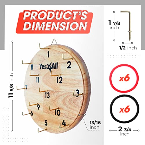 Yes4All Ring Toss Wall Game/Indoor & Outdoor Game for Adults, Camping, Party - color: Natural wood