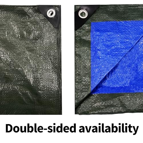 TARPAL 30x30 Feet Green Tarp Waterproof Multipurpose Protective Cover All Purpose Outdoor Poly Tarps Cover for Swimming Pool, Roof Waterproofing,Boat, car, Camping, firewood,Outdoor Furniture,etc - color: Green/Blue, size: 30x30 Feet-Finished size