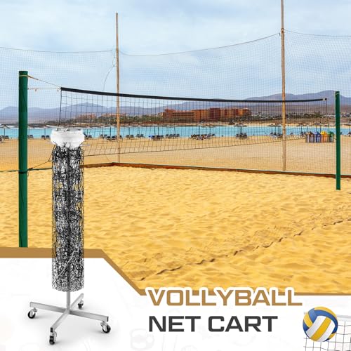 Duraaamo Volleyball Net Storage Rack Volleyball Net Holder Holds 1 Standard Network Storing Equipment with Wheels Setter Training Rack Using Minimal Floor Space