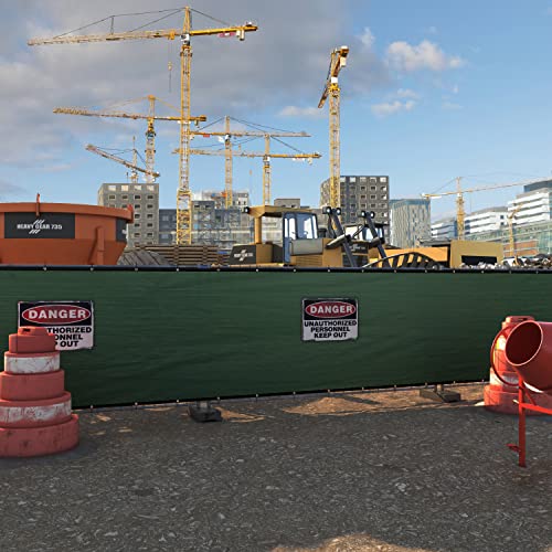Amgo 4' x 10' Green Fence Privacy Screen, Commercial Standard Heavy Duty Windscreen with Bindings & Grommets, 90% Blockage, Cable Zip Ties Included (We Make Custom Size) - color: Green, size: 0 4' x 1 0'