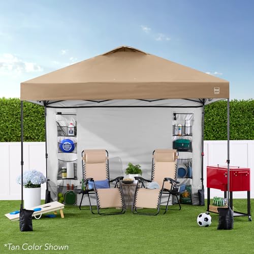 Best Choice Products 10x10ft Pop Up Canopy Tent with Sidewall, 1 Person 1 Minute Set Up, Carry Case, 4 Weight Bags - Black - color: Black, size: 10x10ft w/ Sidewall