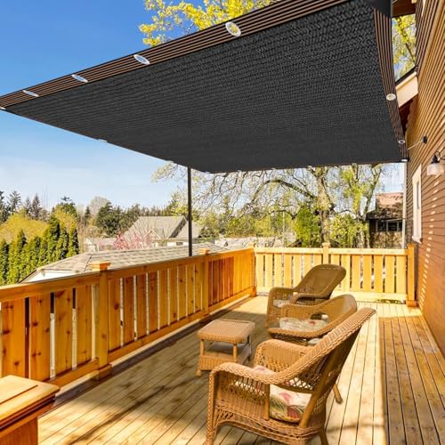 8 x 10 FT Shade Cloth - Garden Shade Mesh Netting with Grommets Outdoor Sun Shade Cover for Pergola Patio Plants Greenhouse Chicken Coop Black Shading Rate 90% - color: Black, size: 8 x 10 FT