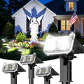 LETMY Solar Lights Outdoor Waterproof IP65, 4 Pack Solar Spot Lights Outdoor With 14 Big LEDs, 2-in-1 Wall Lights & 2 Modes Solar Powered Landscape Spotlights for Garage Pathway Yard Decor Garden Gift - size: 4 PACK