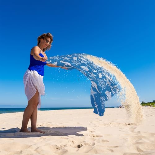 Beach Blanket 79" X 83" Oversized Lightweight, Beach Mat Waterproof Sandproof, Durable Picnic Mat Beach Accessories for Travel, Camping, Hiking - color: Sea-animals