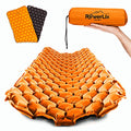 POWERLIX Ultralight Inflatable Camping Sleeping Pad - Camping Mattress for Backpacking, Hiking, Compact Lightweight Sleeping Mat for Camping, Inflation Bag/Repair Kit Included - color: Orange & Black