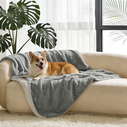 Kritter Planet Waterproof Bed Blanket for Intimacy, Soft Sherpa, Squirt Blanket for Couples, Leakproof Pad for Adults - color: Light Grey, size: 50×60 Inches