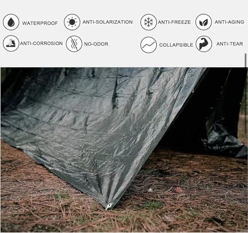 14'x18' Heavy Duty Tarp Waterproof,UV Resistant 12 Mil Thick Material, Rip and Tear Proof, Reinforced Edges .Multi-Purpose Tarpaulin Great for Canopy Tent, Boat, Pool Cover and More (Silver-Black)