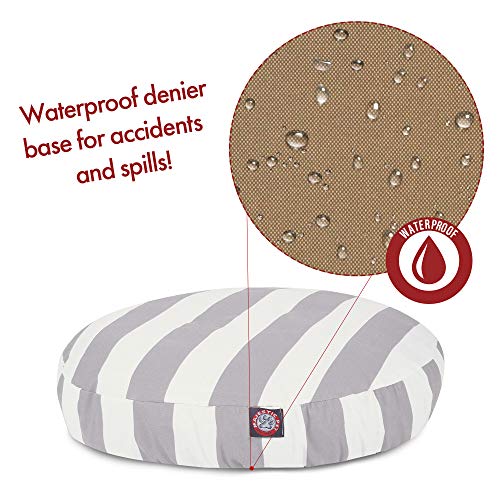 Majestic Pet Indoor Outdoor Vertical Stripe Round Pet Dog Bed with Removable Washable Cover, Gray, Medium - color: Stripes Gray, size: Medium