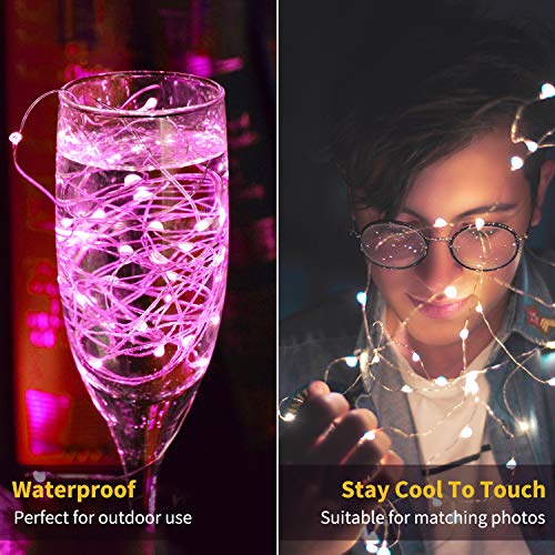 Brightown 12 Pack Multi Color Led Fairy Lights Battery Operated String Lights Waterproof Silver Wire 7 Feet 20 Led Firefly Starry Moon Lights for DIY Wedding Party Bedroom Patio Christmas - color: 6 Colors, size: 12 Pack