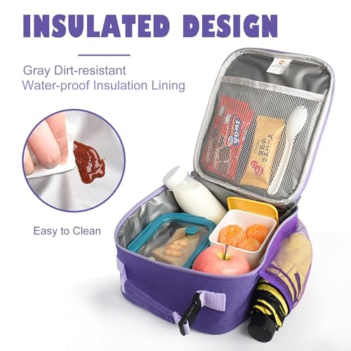CaCTOUR Lunch Box Kids,Premium Insulated Lunch Bag for Girls Boys Teen Women,Soft Bag Mini Cooler Back to School Thermal Reusable Lunch Bag for Work School Picnic (Purple) - color: B-Purple