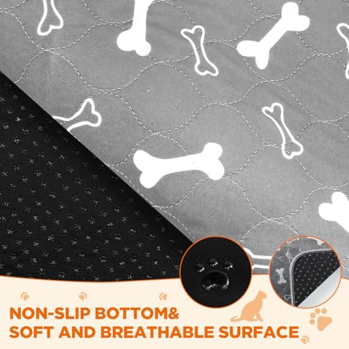 Washable Pee Pads for Dogs Large 72" x 72" 2-Pack Reusable Puppy Pads Pet Training Pads, Fast Absorb Dog Mats, Waterproof Whelping Pad, Non-Slip Protects Against Urine Leakage - color: Gray, size: 72*72 Inch (Pack of 2)