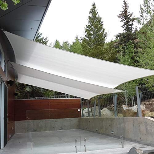 Quictent 20x16ft Rectangular Sun Shade Sail 185G HDPE Canopy 98% UV Block Outdoor Patio Garden Commercial Deck with Hardware Kit (White) - color: White, size: 20 x 16 ft, style: Rectangle
