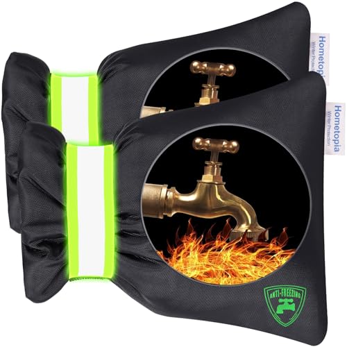 2Pack Outdoor Faucet Covers for Winter - Pro 6.7" W x 8.3" H Outdoor Water Faucet Cover Socks for Winter Freeze Protection Pipe Insulation Reusable Waterproof Insulated Spigot backflow Cover,Black - color: Black