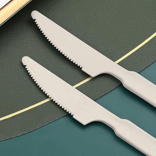 Reusable 3-in-1 Camping Utensil Set with Storage Case - Portable Travel Cutlery for Outdoor, Picnic, and Everyday Use - color: Beige