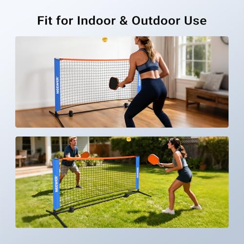 NEEWER Wide Pickleball Net, Small Portable Foldable Driveway Equipment Accessories for Indoor Outdoor Pickle Ball Training & Practice, No Tools Required - size: 6ft