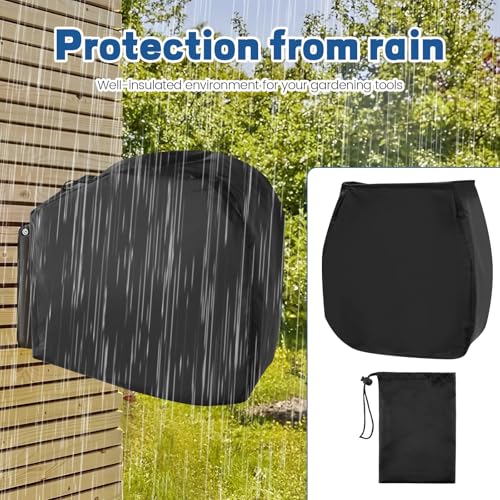 Hose Reel Cover Retractable, Wall Mounted Hose Reel Cover with Storage Bag Waterproof Sun Proof Hose Protector Reusable Covers for Outdoor Yard Lawn Accessory