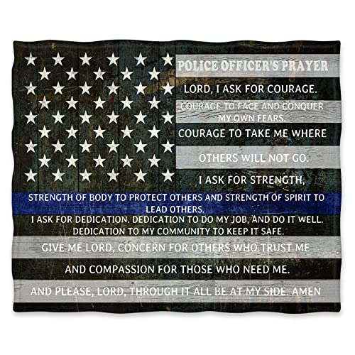 Jekeno Police Officers Prayer Blanket Gifts for Men Kids Boys Home Bedroom Living Room Decor Soft Cozy Lightweight Plush Throw Blankets 60"x80" - color: Color637, size: 60"x80"